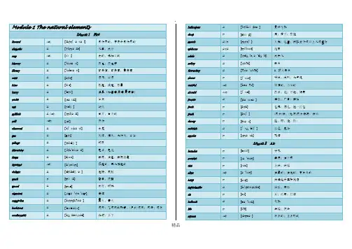 上海版牛津英语6B单词全面版(包括音标)