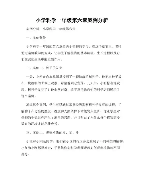 小学科学一年级第六章案例分析