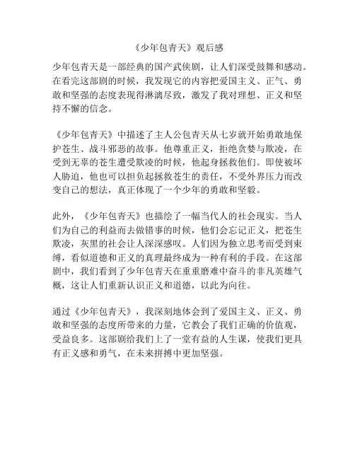 《少年包青天》观后感