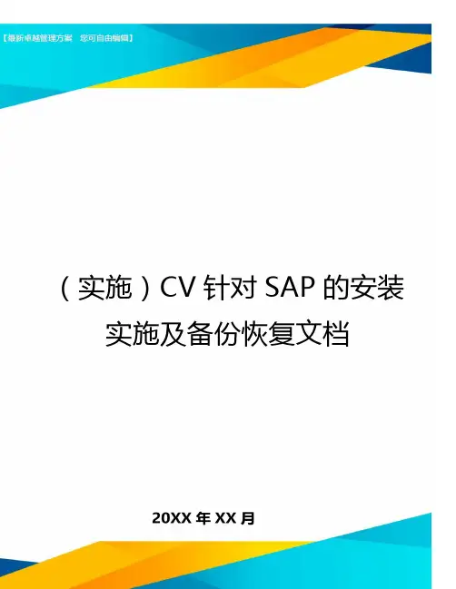(实施)CV针对SAP的安装实施及备份恢复文档(优质)