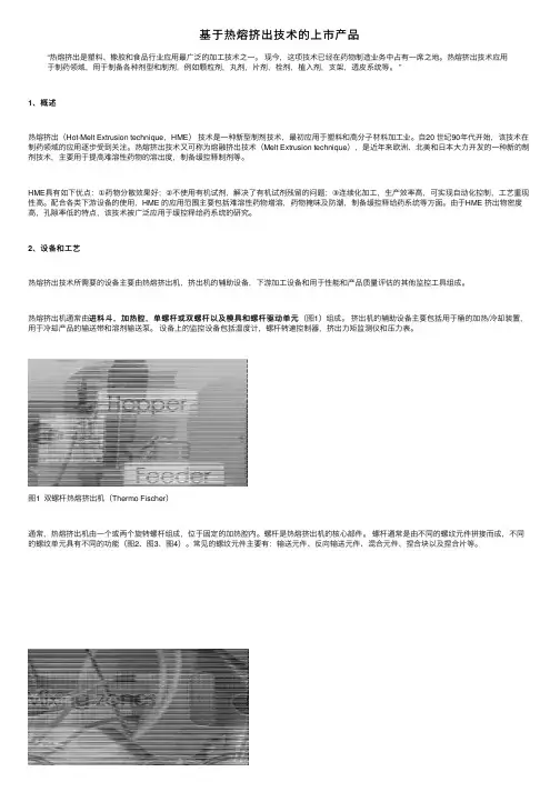 基于热熔挤出技术的上市产品