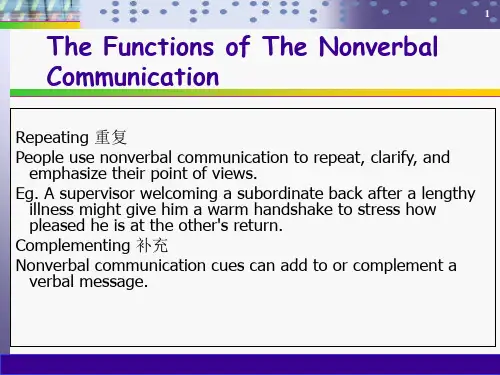 nonverbalcommunication非言语交际PPT