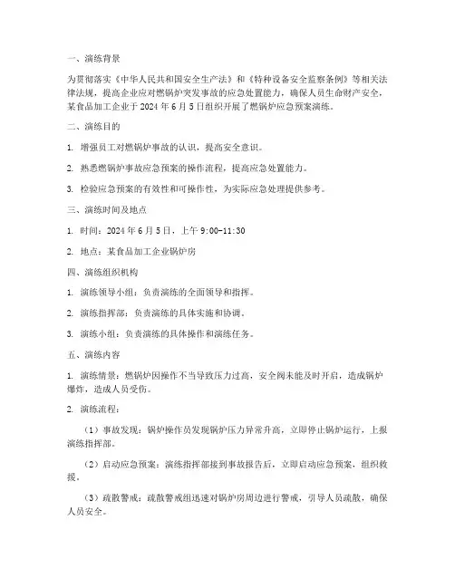 燃锅炉应急预案演练
