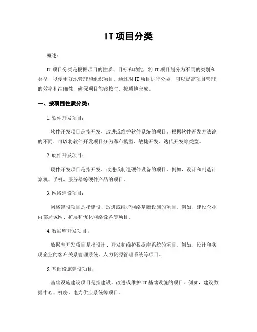 IT项目分类