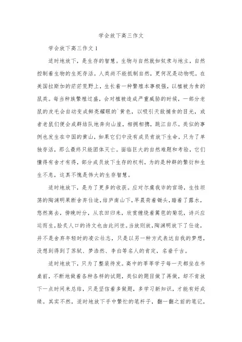 学会放下高三作文