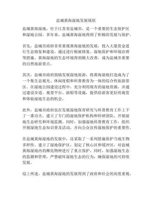 盐城黄海湿地发展现状