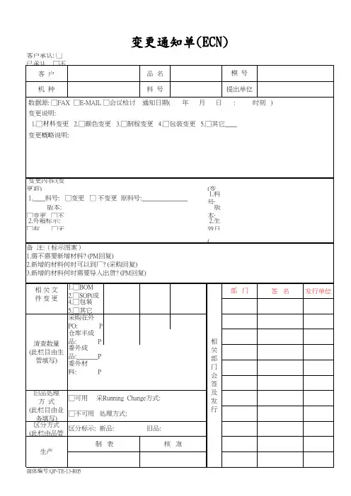 工程变更通知单