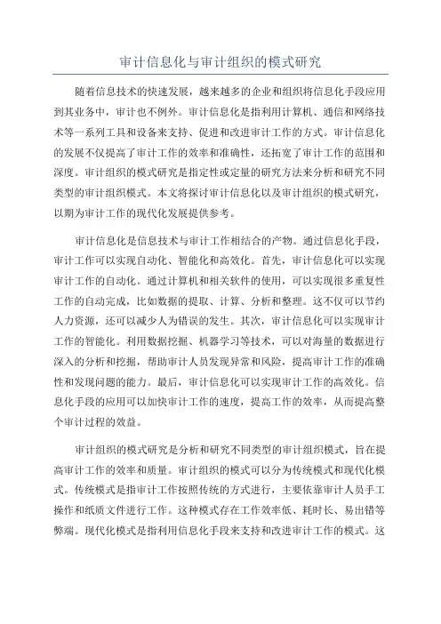 审计信息化与审计组织的模式研究