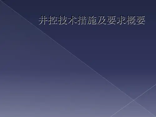 井控技术措施及要求概要