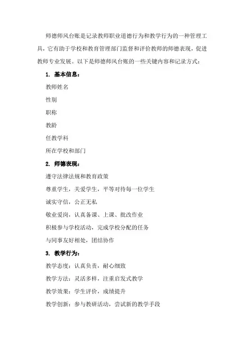 师德师风台账