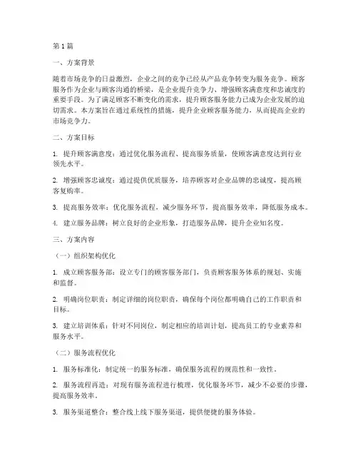 顾客服务能力提升方案(3篇)