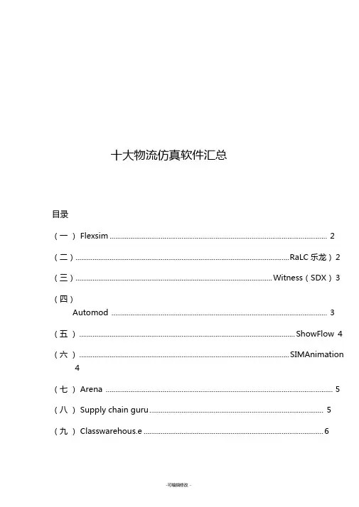 十大物流仿真软件汇总