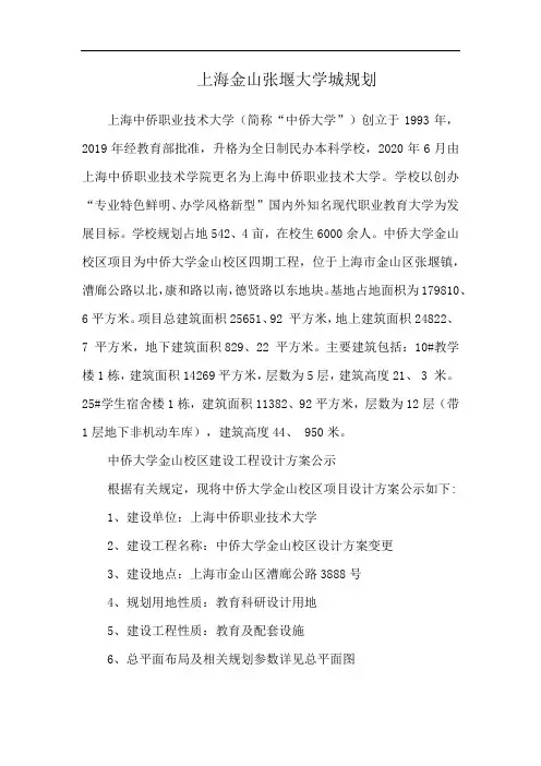 上海金山张堰大学城规划