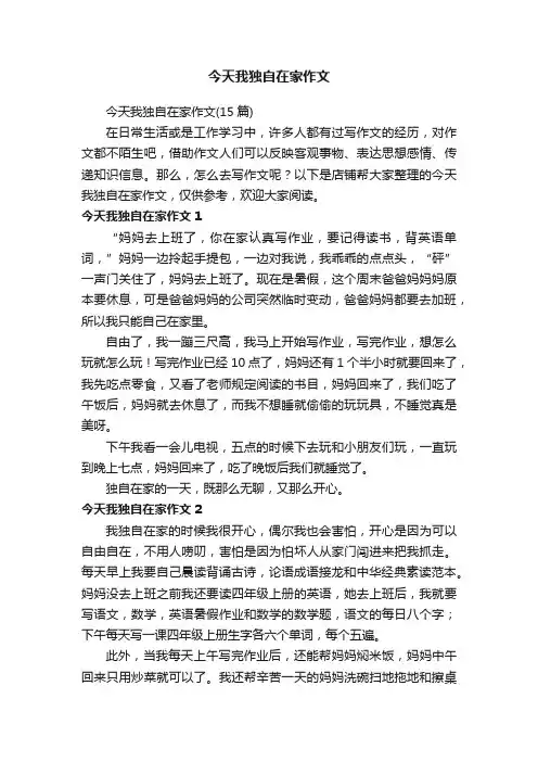 今天我独自在家作文