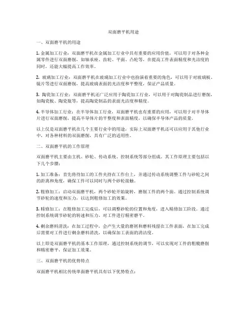 双面磨平机用途