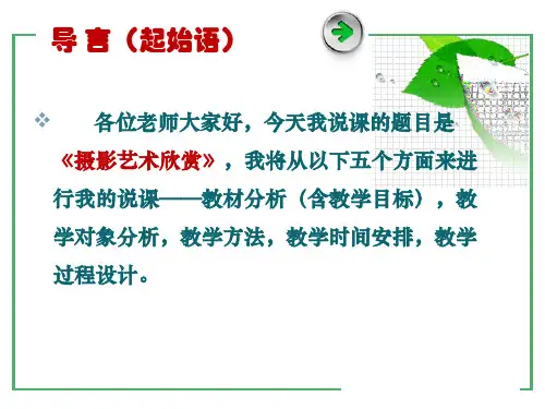摄影艺术欣赏说课稿ppt课件