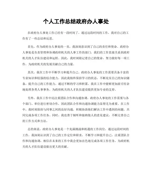 个人工作总结政府办人事处