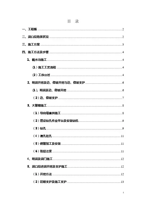 隧道进洞施工方案