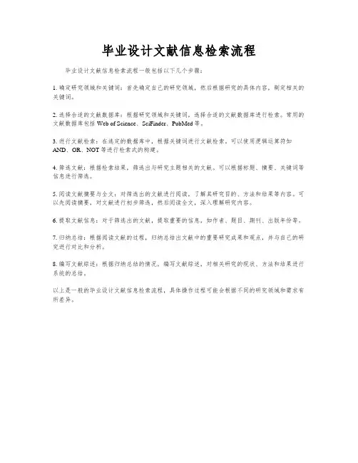 毕业设计文献信息检索流程