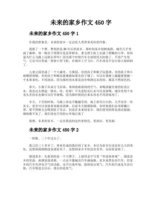 未来的家乡作文450字
