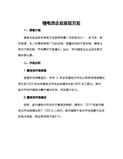 锂电池企业发展方案
