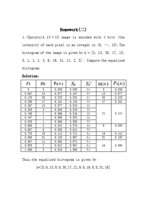 数字图像处理作业二