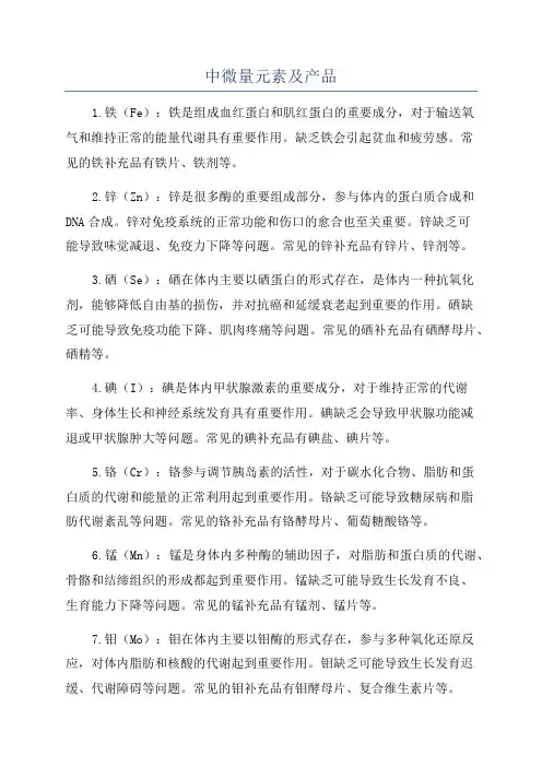 中微量元素及产品