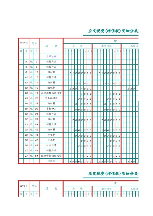 增值税明细账