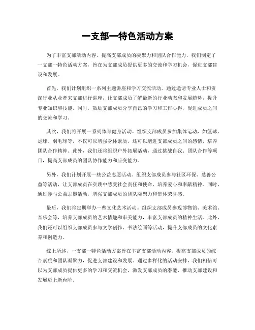 一支部一特色活动方案