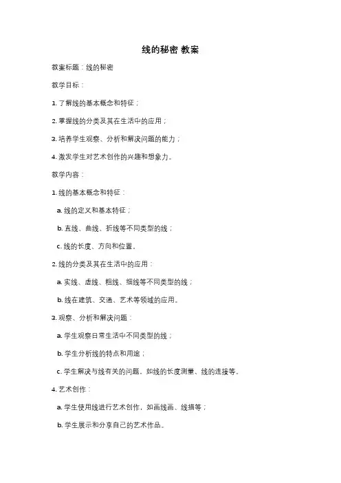 线的秘密 教案