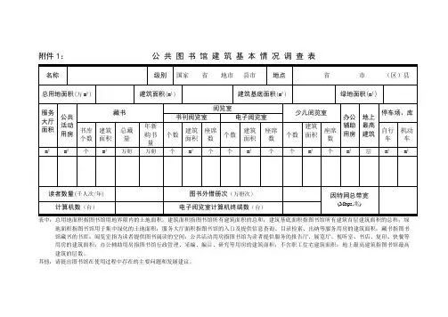 公共图书馆基本情况调查表