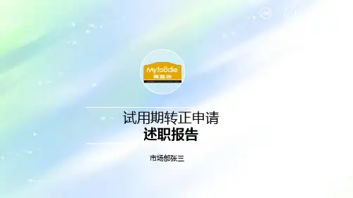 员工试用期转正述职报告-PPT
