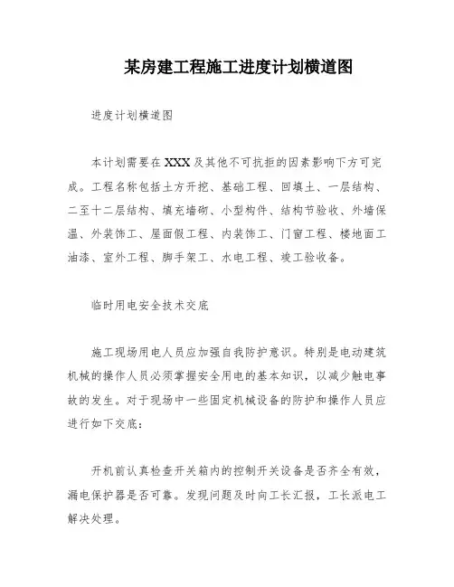 某房建工程施工进度计划横道图