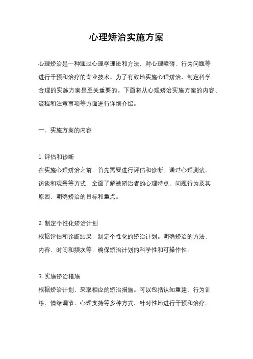 心理矫治实施方案