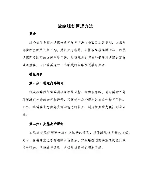 战略规划管理办法