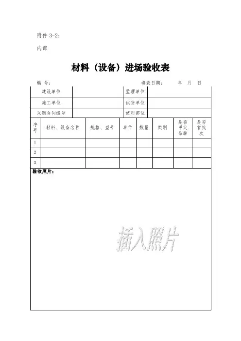 材料(设备)进场验收表
