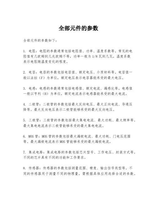 全部元件的参数