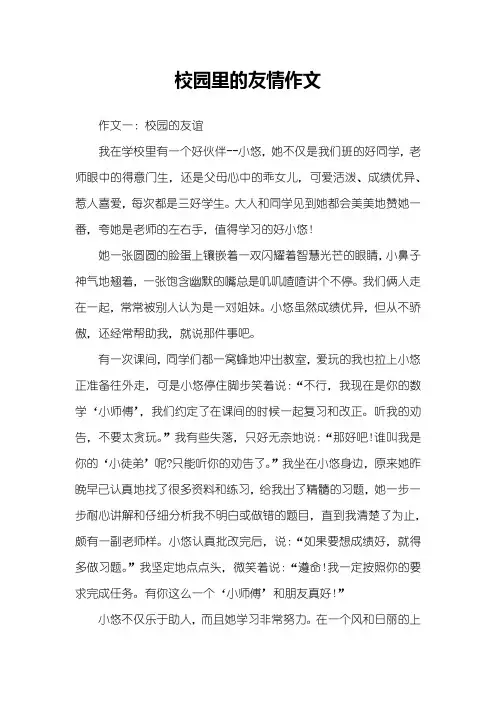 校园里的友情作文