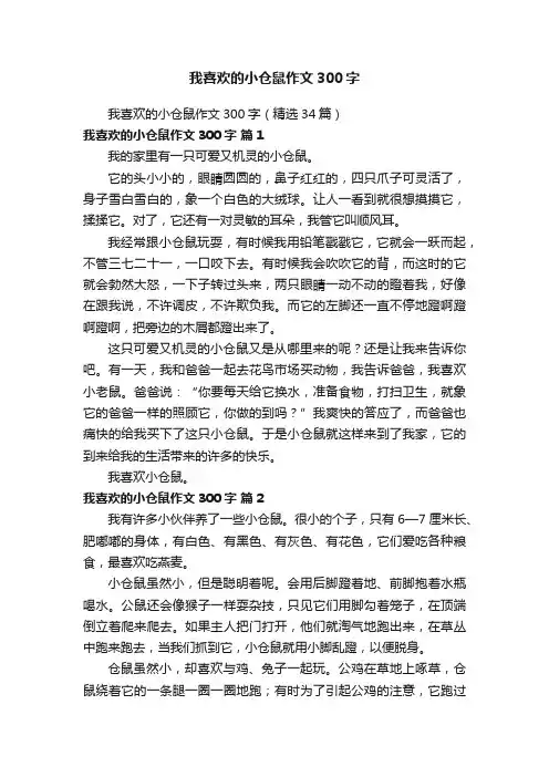 我喜欢的小仓鼠作文300字（精选34篇）