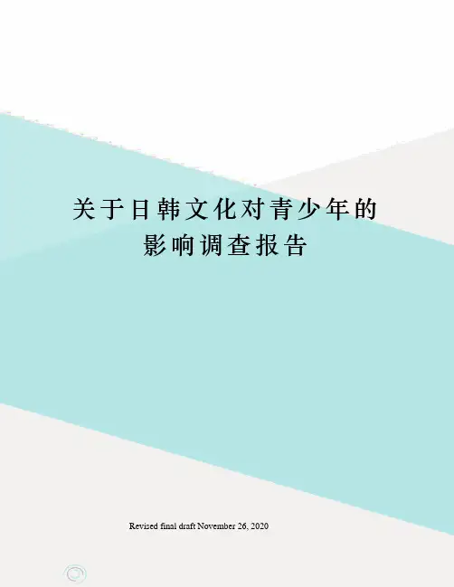 关于日韩文化对青少年的影响调查报告