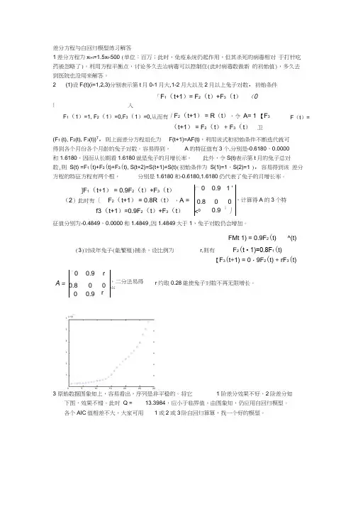 差分方程与自回归模型练习解答