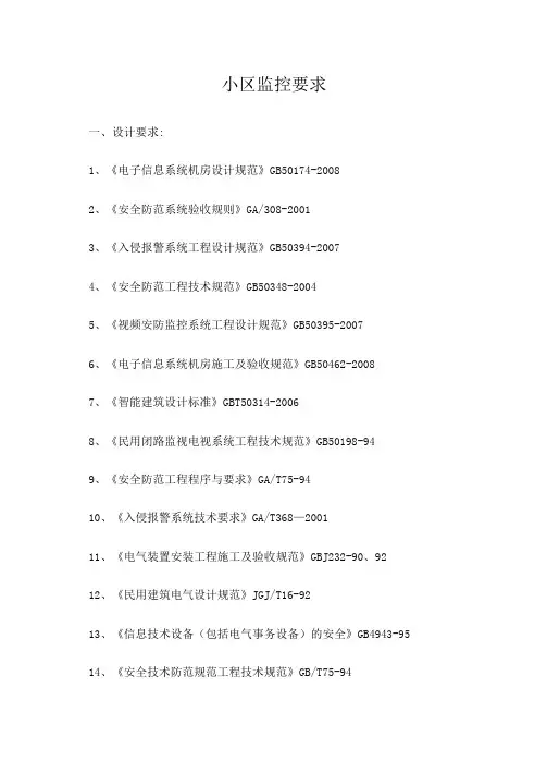 监控技术要求