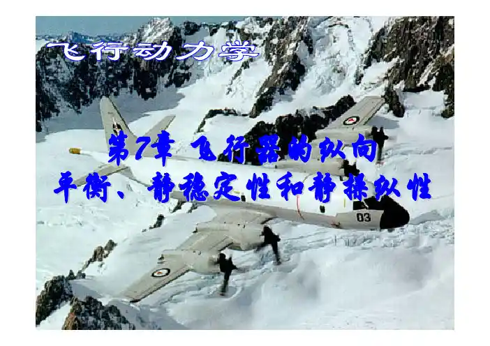 第7讲飞行器的纵向平衡静稳定性