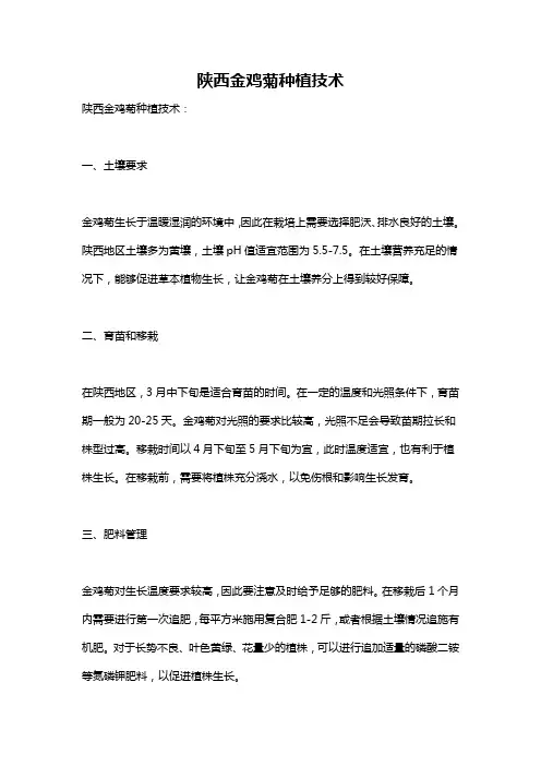 陕西金鸡菊种植技术
