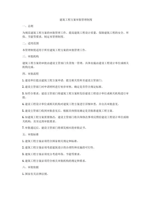 建筑工程方案审批管理制度