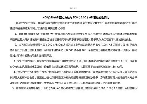 400方桩和500管桩造价分析