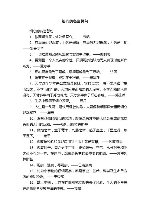 细心的名言警句