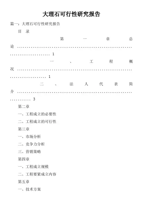 大理石可行性研究报告