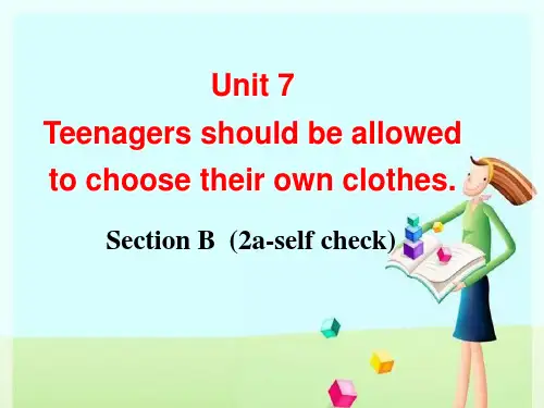 九年级英语unit7 SectionB(2a-self check)公开课优秀课件