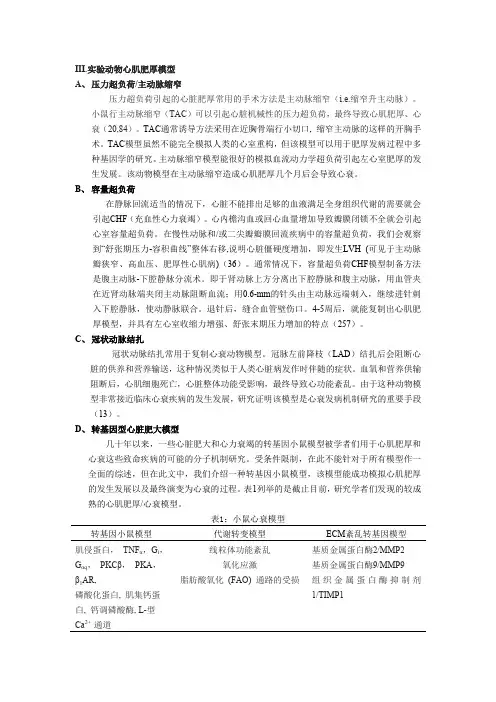 实验动物心肌肥厚模型